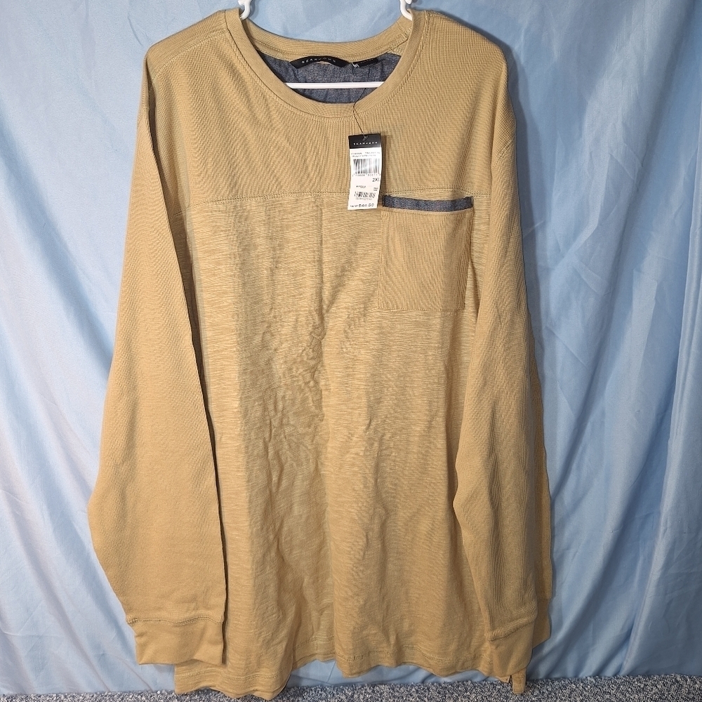 Sean John Long Sleeve Sweater Pullover 2XL Tan NWT RN: 130323